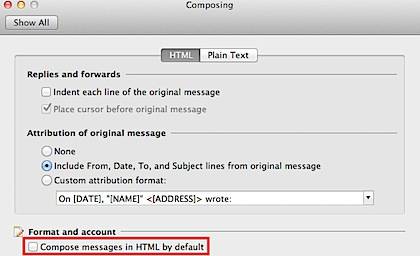 outlook for mac html email